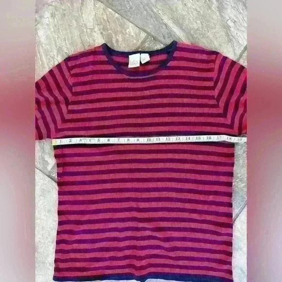 Vintage Lightweight Red and Blue Striped Sweater Size Small - Picture 5 of 6